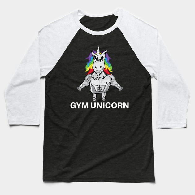 Gym Unicorn - Gym, Fitness Baseball T-Shirt by Karonja